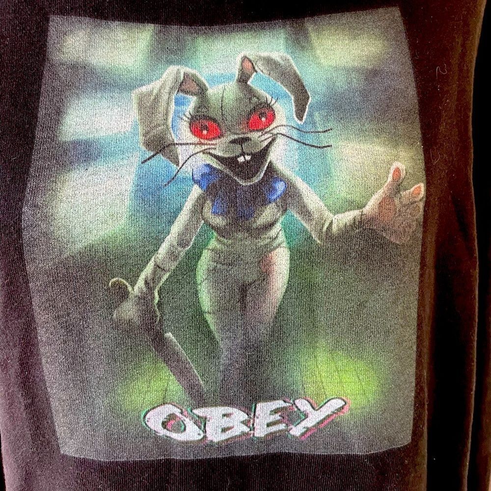 Five Nights at Freddy’s FNAF Obey Graphic Hoodie Men’s Medium Black